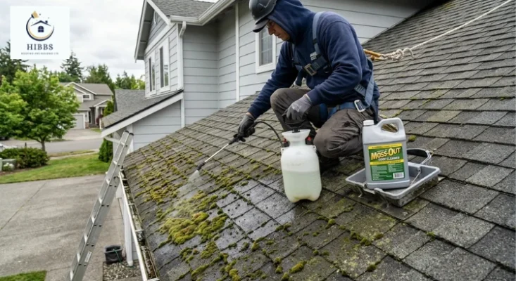 Apply a Roof-Safe Moss Killer