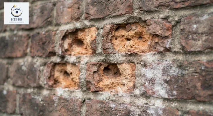 Spalling brick damage caused by cement mortar trapping moisture