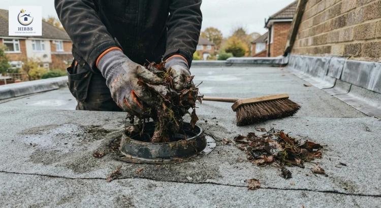 Clear leaves and debris with a soft brush