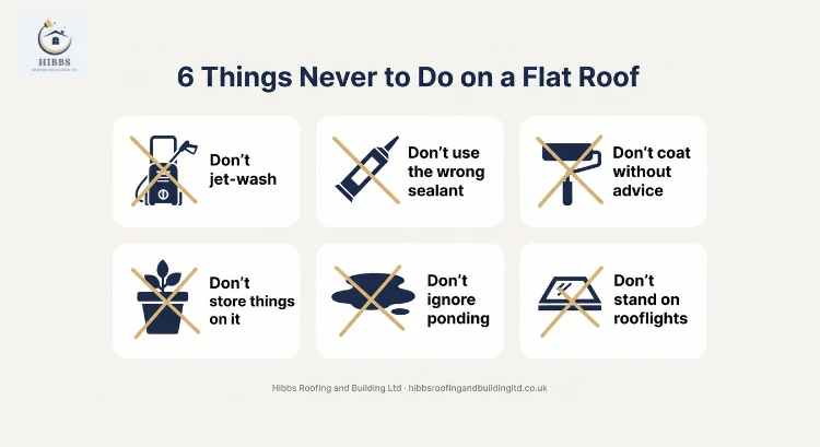 6 Things Never to do on a flat roof
